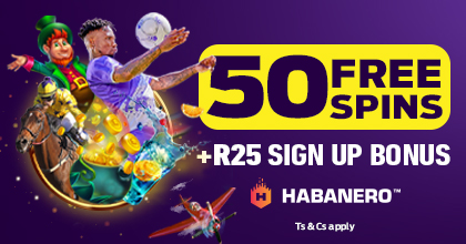 get a r25 sign up bonus and 50 free spins